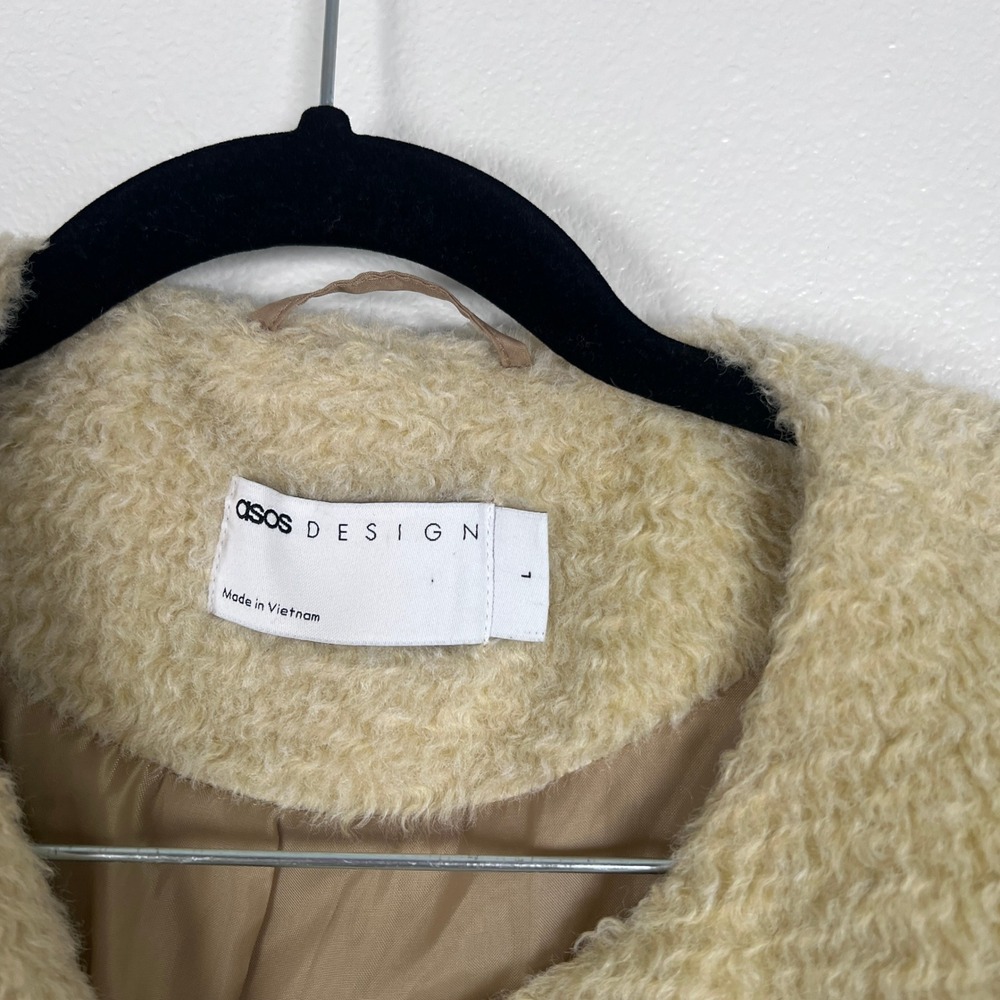 ASOS Women's Oversized‎ Duffle Coat Cream Sz L - Picture 3 of 7